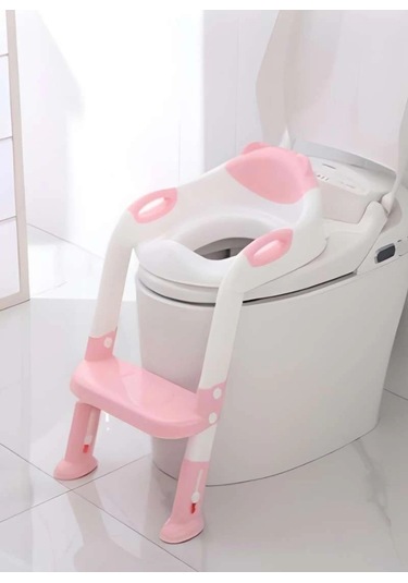 Softy Merdivenli Tuvalet Adaptörü - Çocuğunuz İçin Güvenli Ve Konforlu Tuvalet Eğitimi Pembe