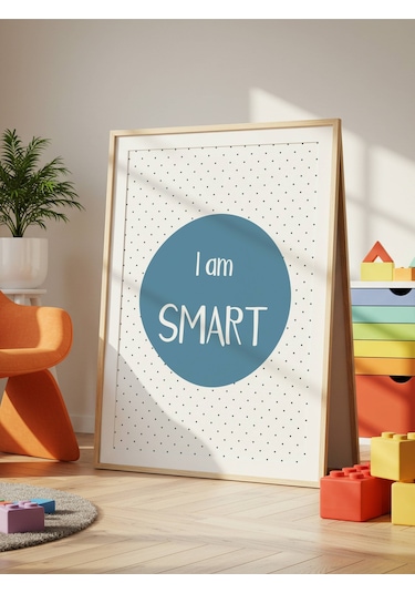 I Am Smart Dijital Baskı Poster Mavi Çerçevesiz