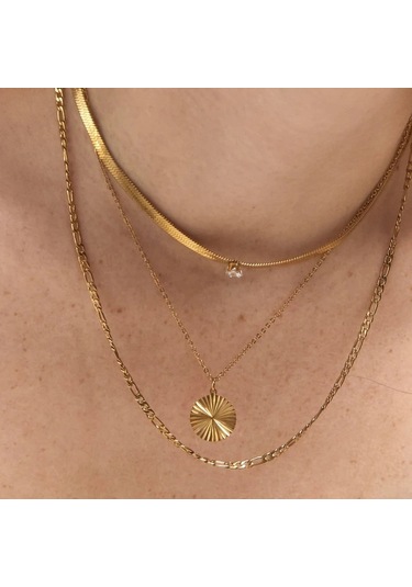 Şık Titanyum Çelik Güneş Işığı Disk Kolye 18 Ayar Altın Kaplama Paslanmaz Çelik Madeni Para Kolye Erkek Ve Kadın Takıları Diğer