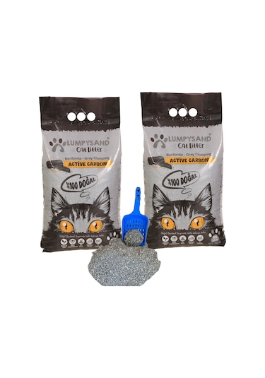 Lumpysand Aktif Karbonlu Ince Taneli Kedi Kumu 2 x 10 L