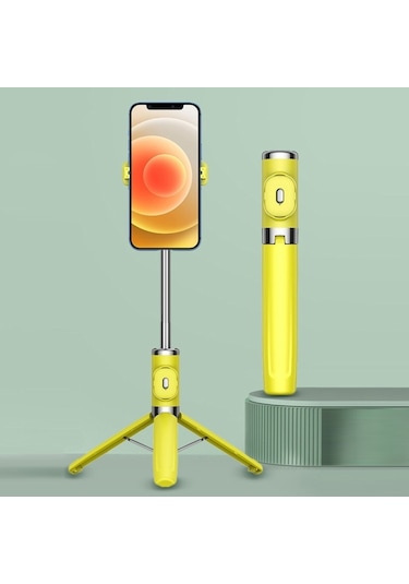 Cbtx Entegre Takviye Omurgası Canlı Masaüstü Bluetooth Mobil Selfie Stick Limon Sarı
