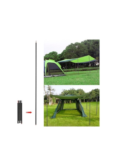 Novahub Kırmızı/siyah 6061 Alüminyum Çadır Direği, 16/19mm Çap, 207/47cm, Siyah Kapaklı Siyah