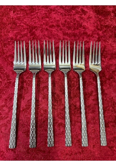 6'lı Lüx Hasır Yemek Çatalı -69022 Çok Renkli