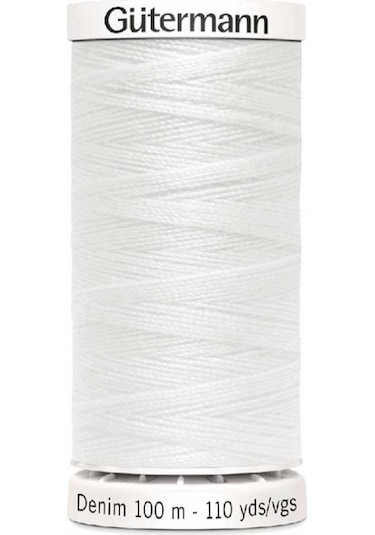 Gütermann Denim 100 Kot İpi - Tek Ebat / Beyaz