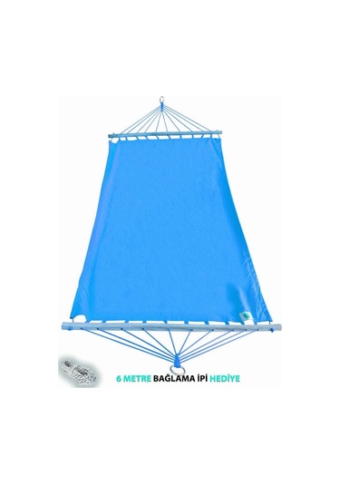 Kumaş Hamak Çift Kişilik Mavi Renk Mavi