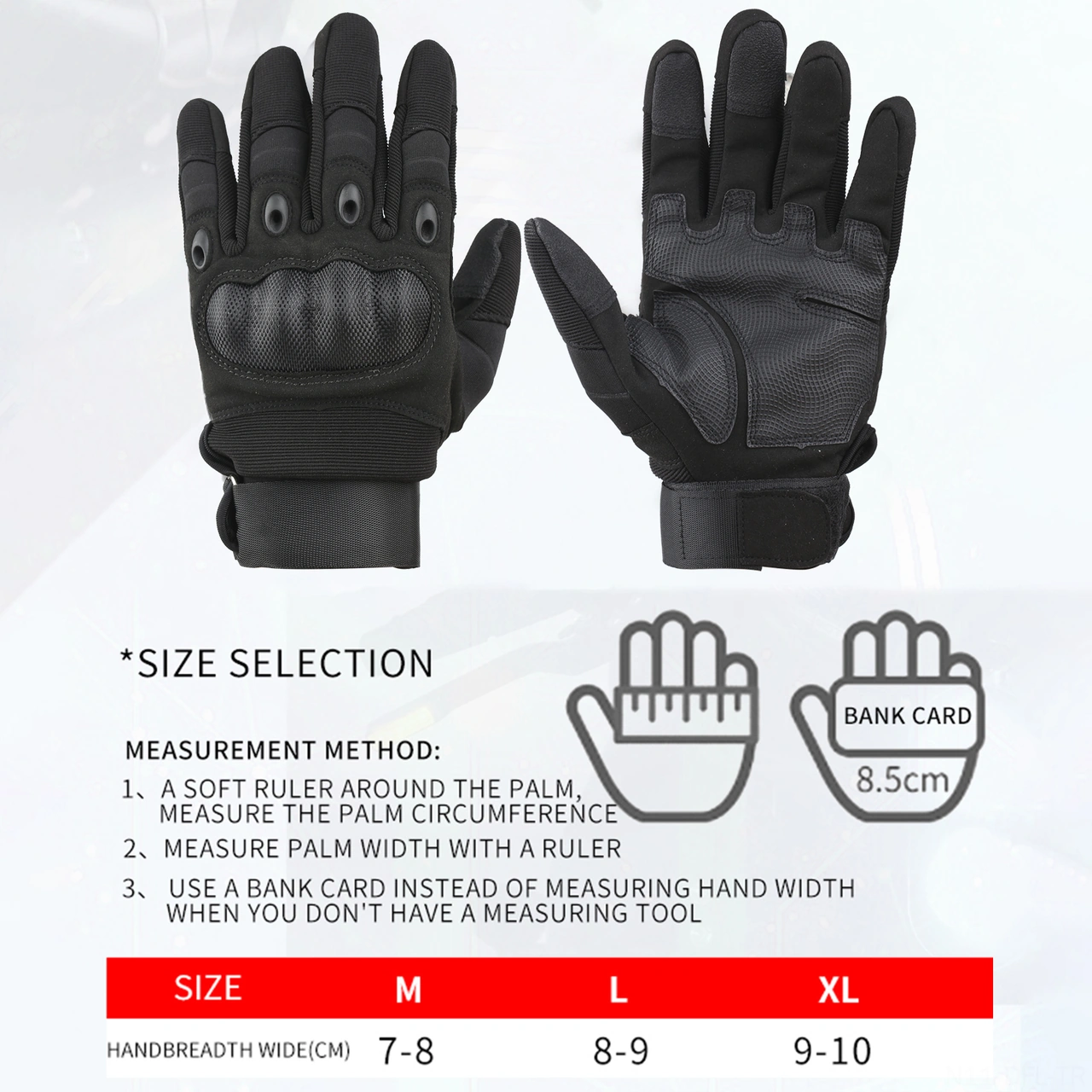 Dofolink Motorcycle Eldivenleri, Dış Etkinlikler İçin Dayanıklı, Kaymazsız, Çarpmaya Dayanıklı, Üç Parmak Dokunmatik Ekran, Soluklu Kumaş - Siyah M