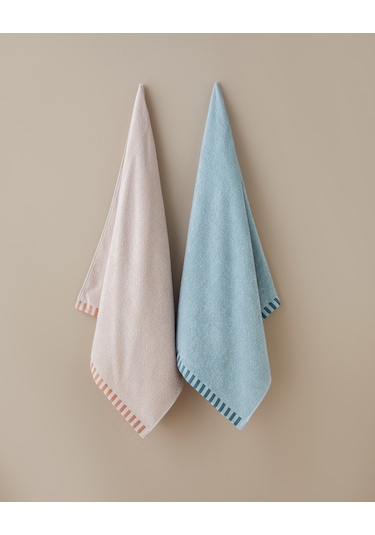 English Home Stripe Edge Pamuk Banyo Havlusu 70x140 Cm Mint Mint