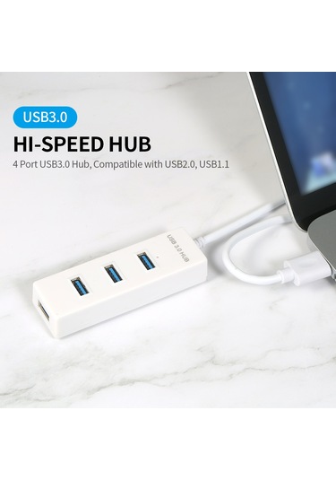 Springsun Usb3.0 Yüksek Hızlı Hub 4 Port Usb3.0 Hub Mikro Usb Güç Kaynağı Eşzamanlı Kullanım 5gbps İletim Büyük Dosyalar Küçük Ve