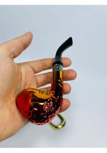 Alcan Fosforlu Sarı Damalı Filitreli Pipo //12cm