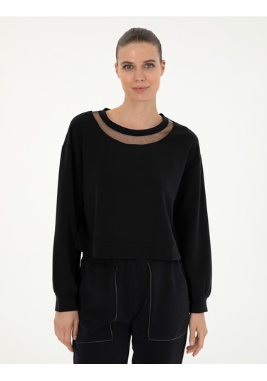 Pierre Cardin Kadın Siyah Sweatshirt 50282634-vr046 Siyah