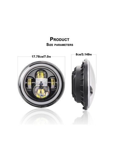 Mufunye Retro Jeep Wrangler Led Farı, 7 İnç, 12v/24v, 6000k, 70w, Ip67 Su Geçirmez, 50000 Saat Ömür.