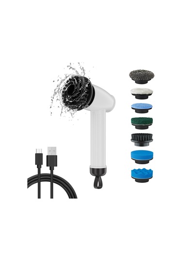 Yaozixa Yeni Elektrikli Temizleme Fırçası Çok İşlevli El Tipi Çelik Yün Elektrikli Bulaşık Yıkama Fırçası Ocak Zemin Temizleme