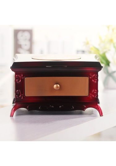 Yifomall Kız Figürlü Dans Eden Plastik Müzik Kutusu, "für Elise" Melodili, Gömlek Dolabı Dekorasyonu, Hediye İçin Kırmızı Müzikli Aksesuar Kutusu Kırmızı