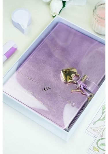 Hush Hush Kilitli Metalik Defter Kutulu 80gr. 160 Yp. Çiz..lila Lila