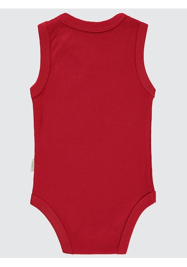 Civil Baby Erkek Bebek Çıtçıtlı Badi 1-36 Ay Kırmızı Kırmızı