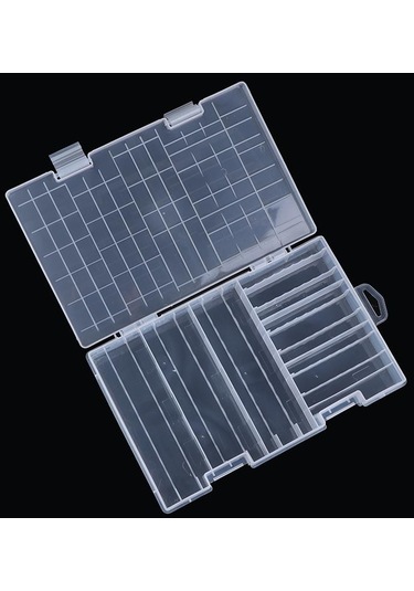 Jms Yerleştirilen 100 Adet Aaa Aa Pil Tutucu İçin Süper Hacimli Plastik Pil Saklama Kutusu Şeffaf