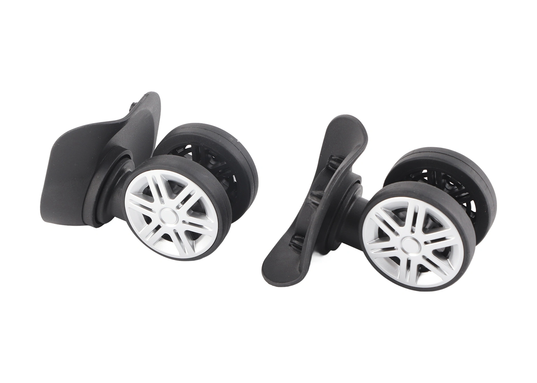 Shineyee Sessiz Çift Sıra Büyük Tekerlek Valiz Aksesuarı, Pp+pet Malzeme, Yüksek Kaliteli, Kolay Kurulum, Siyah 2 Adet Tekerlek + 8 Adet Vida