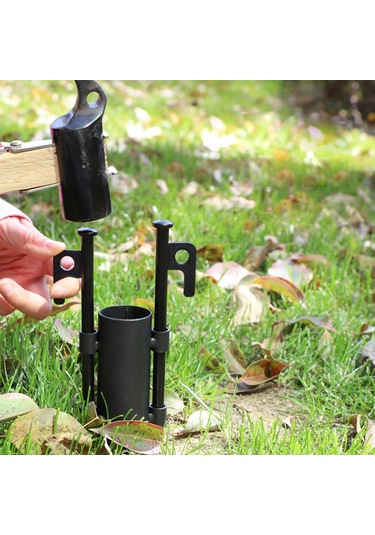 Qingmipy Kamp Tenteği Çadır Çubuğu Sabitleyici 35mm Metal 100mm Gölge Tenteği Gömme Çivi Tutucu Siyah