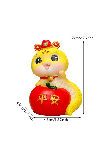 Homyl Yılan Heykelciği Çin Yeni Yılı 4,8-cm-x-4,8-cm-x-7-cm