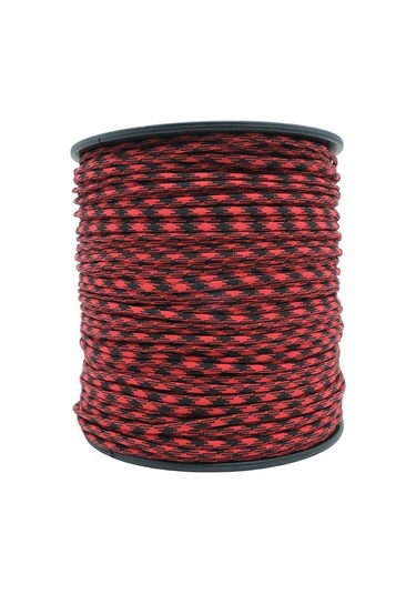 Mg Ropes Paracord İp 4 Mm Kırmızı Siyah Desen No:22 10 Metre Çok Renkli