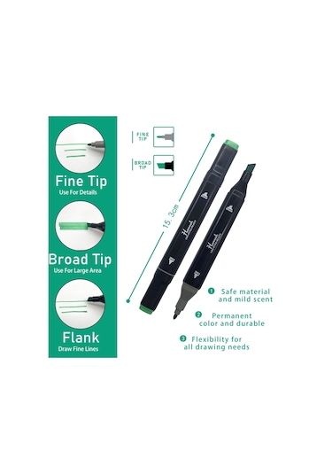 Hannah 60 Parça Siyah Çantalı Çift Taraflı Marker Seti