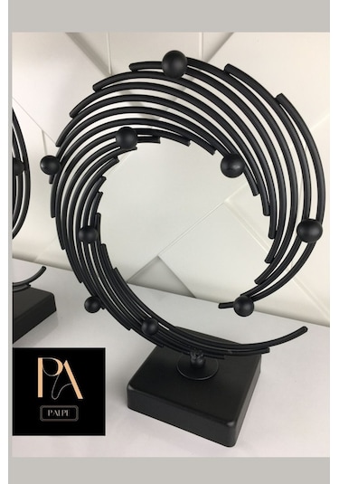 Trendooze 2'li Metal Siyah Aksesuar Ofis Ev Dekorasyon Objesi