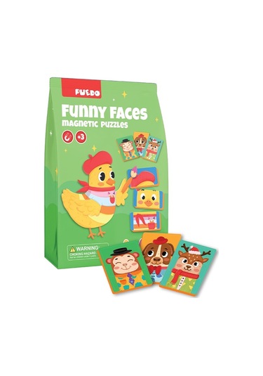 Puedo Funny Faces Manyetik Puzzle 24 Parça 8 Hayvan Eva Eğitici Oyuncak 3+ Yaş