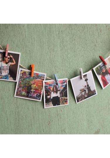 Puti Büyük Renkli Ahşap Mandal 12 Li