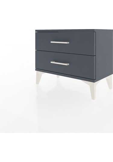 Arges Komodin 2 Çekmeceli 60x30x48 Antrasit-antrasit Antrasit