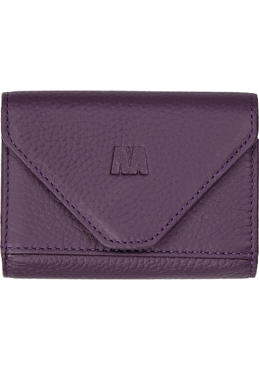 Mft Leather Hakiki Deri Kadın Akordiyon Cüzdan Mia 2190 Flother Mat Mor