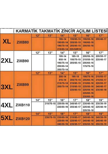 Xs Araç Kar Patinaj Zinciri Takmatik 15