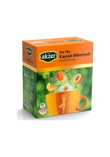 Akzer FormMix Biberiyeli Kayısılı Karışık Bitki Süzen Poşet Çay 60 x 1.5 G