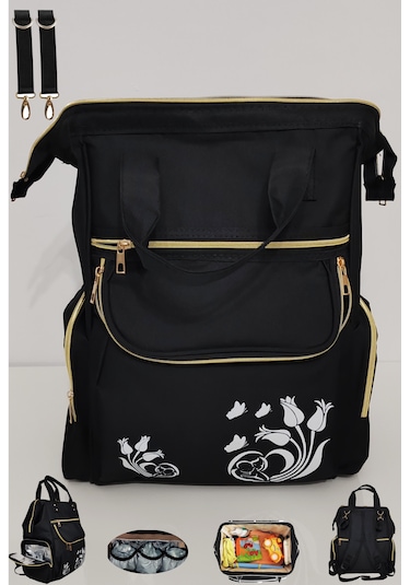 U.S.F Bebek Bakım Çantası Organizatör Lüx Anne Bebek Bakım Çantası Siyah