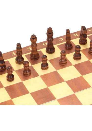 Yaozixa Ahşap Katlanabilir Satranç Tahtası 30x30cm - Zeka Geliştirici Eğitici Oyun - Dayanıklı Tahta Parçalar - 6 Yaş Ve Üstü