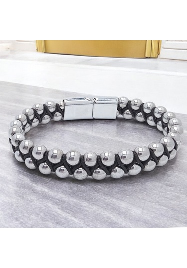 Fm Hematit Ve Çelik Halatlı Erkek Bileklik 31832b18d1 Gümüş