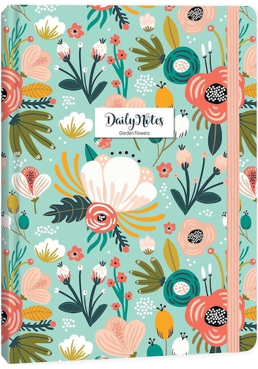Keskin Color A5 Çizgili Defter Daily Notes Garden Flowers - Yeşil