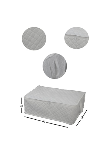 Adarya Home Çekyat Baza Tipi Hurç-Baza Alti Kazak-Yastik-Pike Saklama Hurcu 22 x 40 x 60 Beyaz