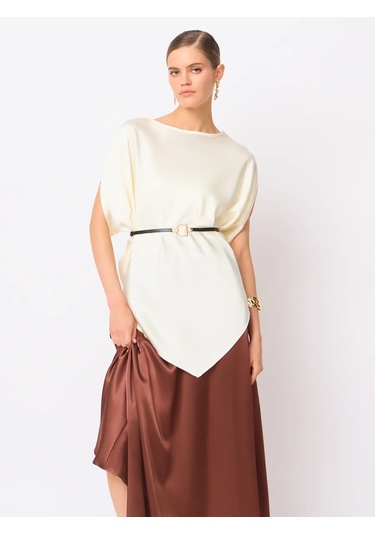 Vittoria Vicci Kemerli Uzun Şık Bluz 467213313 Açık Pembe