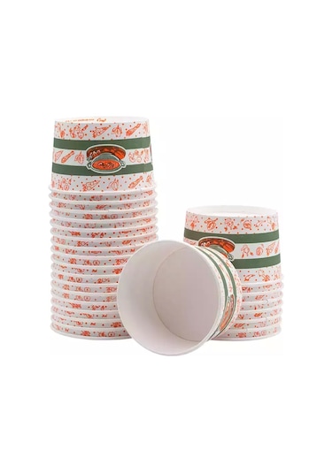 Karton Çorba Kasesi 16 Oz 50 Adet 50 Adet Kapak Çok Renkli