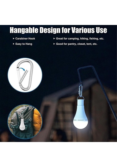 Usb Şarj Edilebilir Lamba Pil Yedeklemeli Acil Durum Işığı Ev İçin Güç Asılı Ledby Beyaz