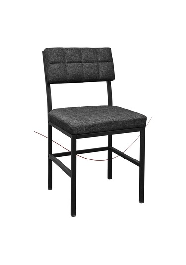 Nemeron İkon Mutfak Sandalyesi Keten Kumaş Metal Sandalye Silinebilir Kafe Salon Sandalyesi - Füme Füme