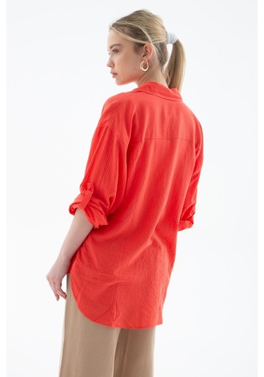 Fashion Friends Bayan Gömlek 25y0051k1 Coral Coral Nar Çiçeği Fashion Friends Bayan Gömlek 25y0051k1 Coral Coral Nar Çiçeği