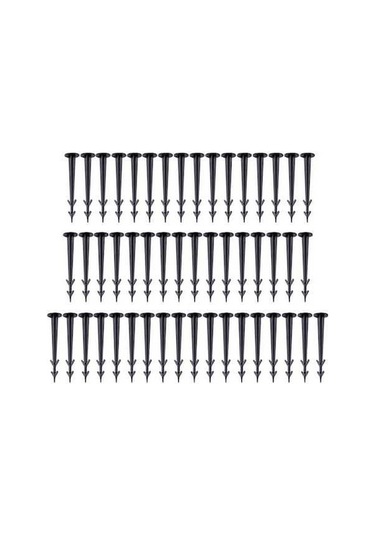 Novahub 50 Adet Siyah Bahçe Plastik Çivi, 12 Cm, Çim Örtüsü Ve Güneşlik Sabitleme İçin Çok Amaçlı Zemin Çivileri