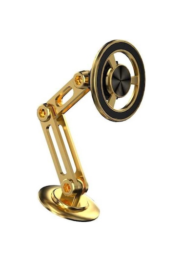 Dancemonkey 360 Dön. Kafa Mıknatıslı Araç Telefon Tutucu, Uzun Kol İle Esnek Montaj Altın Altın