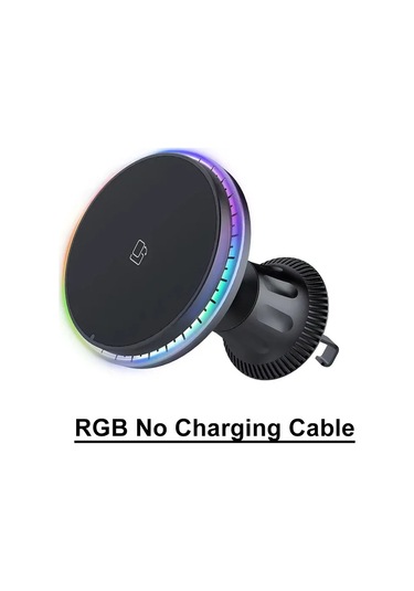 Vıkefon 30w Rgb Manyetik Araç Şarj Cihazı İphone 12-15 Pro Max İçin Hızlı Şarj Standı Pembe