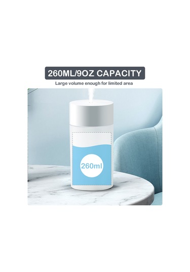 Yifomall Ev Ve Araç Kullanıma Uygun Usb Nemlendirici Aromaterapi Makinesi - Renkli Buhar Atomizer + 10 Adet Pamuk Çubuğu Beyaz