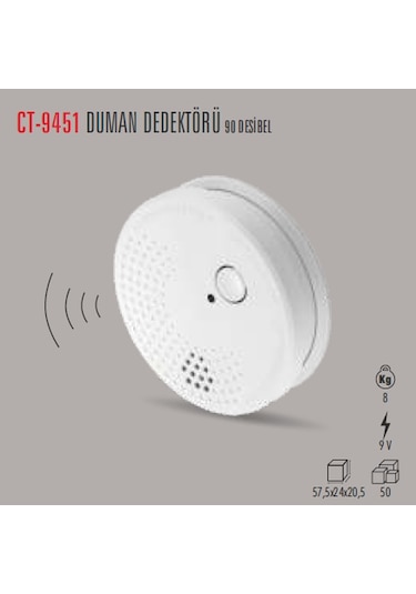 Cata CT9451 Pilli Duman Dedektörü