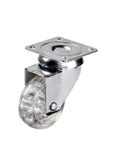 301 - 50x20 Mm Şeffaf Makaralı Tablalı Teker