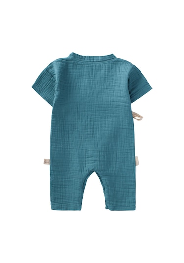 Cigit Organic Kruvaze Müslin Tulum 0-9 Ay Turkuaz Turkuaz