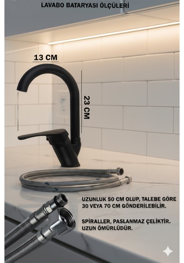 02-44 Lavabo Banyo Bataryası Robot Duş Takımı Musluk Armatür Siyah Beyaz Krom Gold Renkler Siyah